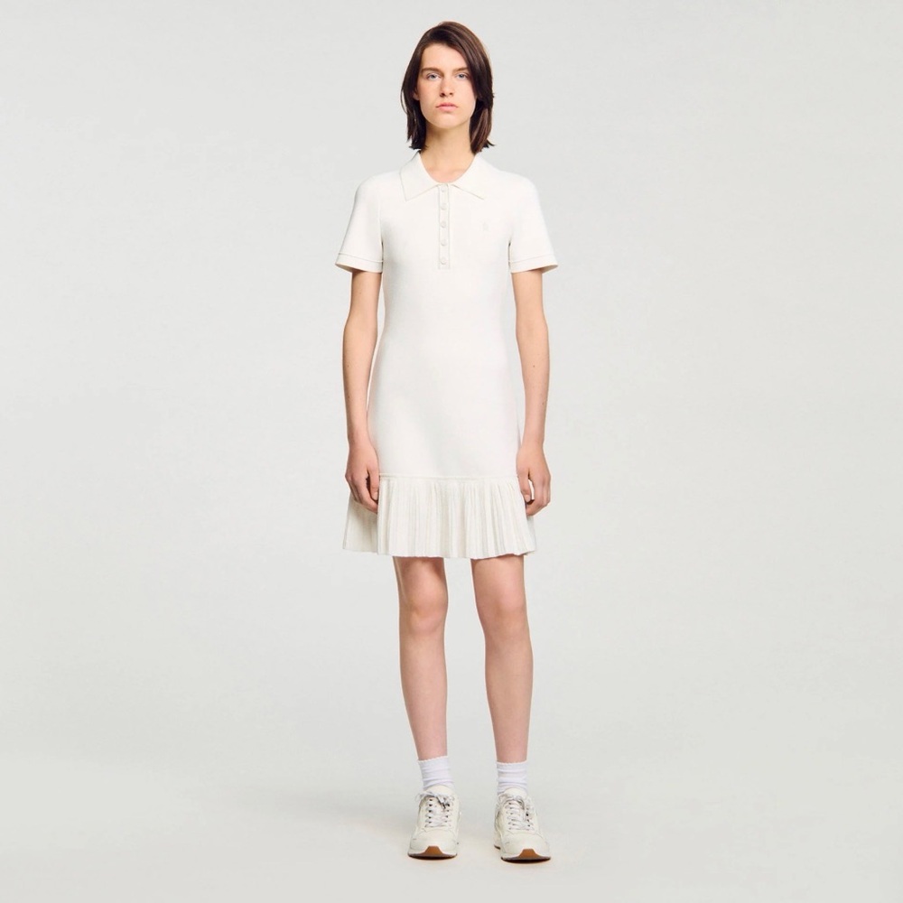 Sandro Cream Short-Sleeve Polo Dress - Picture 5 of 5